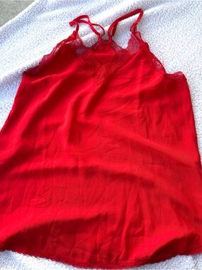 Red Lace-Trim Chemise Slip - Women's Intimates